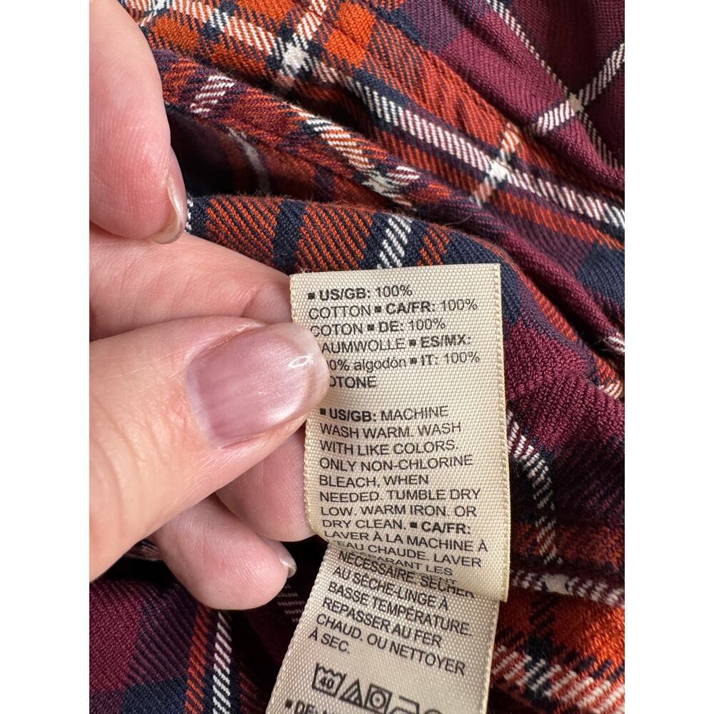 Goodthreads Flannel Shirt Men’s Large Red Plaid 100% Cotton Button Up Casual - Picture 4 of 8